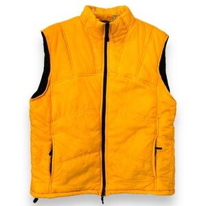 Vintage KAD Clothing Co Size Large Yellow/Black 2-way Zip Quilted Puffer Vest